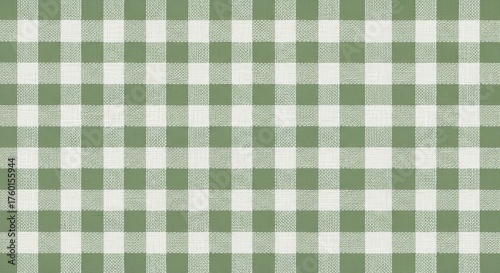 Seamless and Simple Olive Green Gingham Checkered Pattern Design