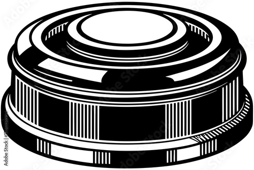 Shiny Lid Design: A striking close-up shot of a meticulously designed, glossy lid, showcasing its architectural details and reflecting a sense of elegance and refined engineering.