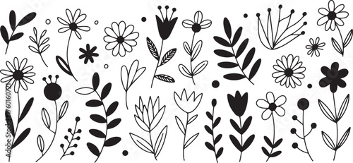 Delicate floral doodles create a modern feel