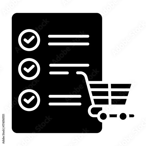Shopping List Glyph Icon
