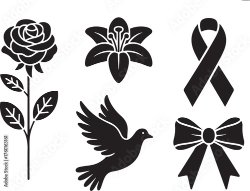 Elegant remembrance symbols for sympathy designs