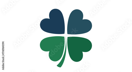 A stylized four-leaf clover logo design in blue and green hues.