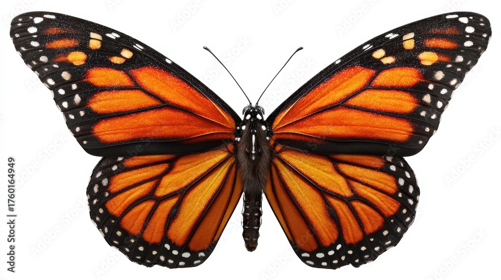 Fototapeta premium a beautiful monarch butterfly isolated on transparent background