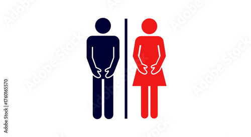 Simple icon representing male and female restroom symbols separated by a vertical line.