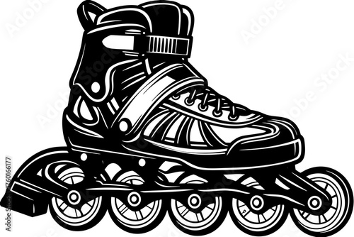Inline Skate Icon: Capturing the dynamic energy and design of a single inline skate, perfect for illustrating themes of sports and active lifestyles.