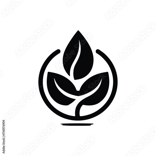 Eco Leaf Logo Design, Minimalist Green Energy Symbol, Organic Nature Icon, Sustainable Eco-Friendly Vector Illustration for Branding and Minimalist Eco Leaf Logo Vector Design.