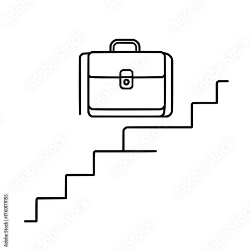 Briefcase on stairs business career growth opportunity success ladder professional development achievement concept