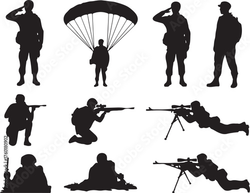 Elite soldiers in action, tactical poses, combat readiness.