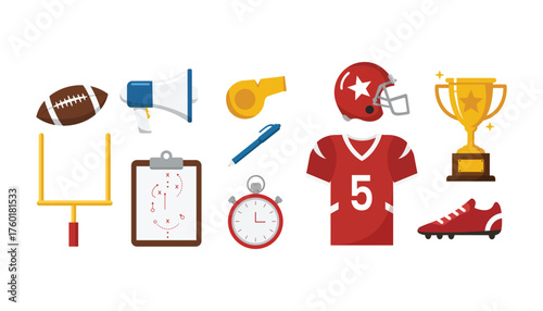 Sport Equipment and Accessories Vector Illustration Set