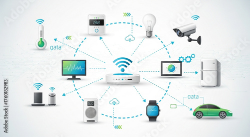 Isometric blockchain technology concept with connected blocks representing data storage and security in a decentralized network for secure transactions and data management