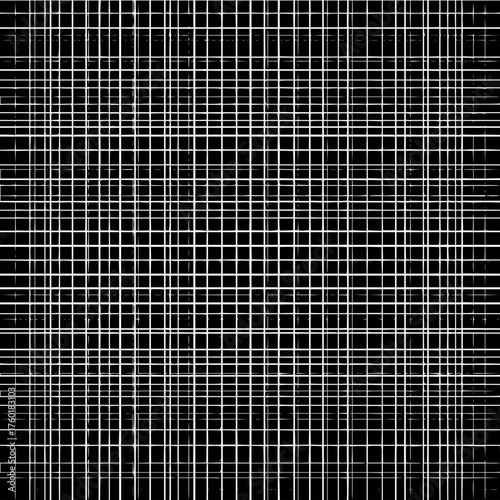 White grid pattern on black background creating a structured and geometric visual representation style 100