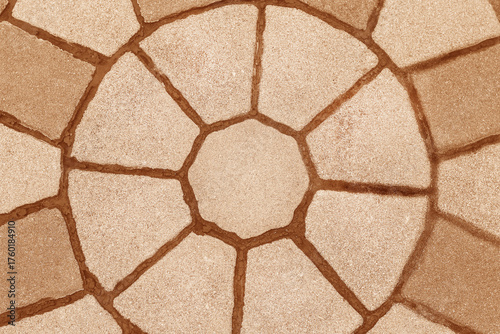 Top view brown block floor background