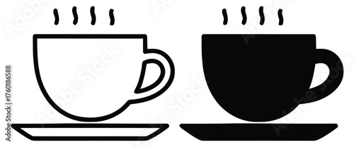 Hot Beverages Served in Cups and Saucers for a Warm Drink Experience