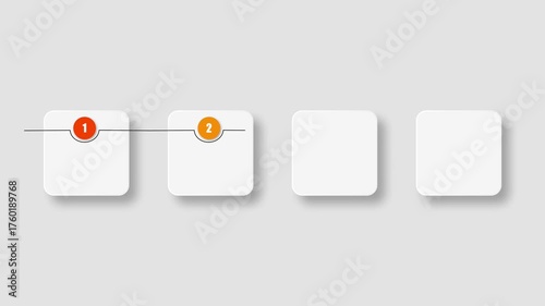 animated video of business infographics multi color shape  4, 5, and 6 steps for workflow, presentation, 4k animation