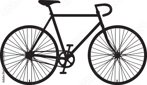 Bicycle Black and White Vector Illustration