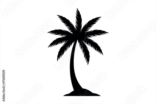 Black Palm Tree Silhouette Icon