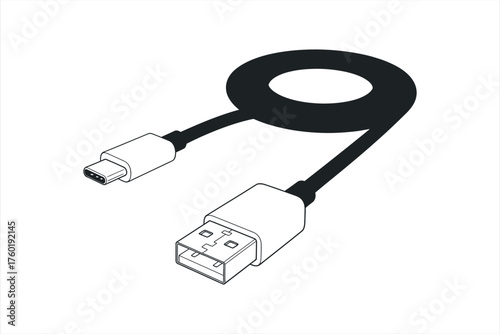 USB Type-C to A Charging Cable Icon