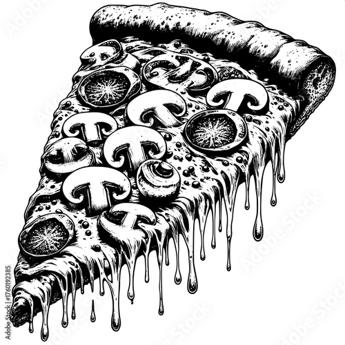 Pizza slice vector