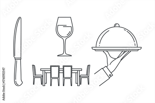 Restaurant Dining and Food Service Icons