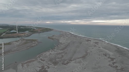 drone at Tenryu river, Shizuoka pref. in Japan