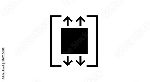 Vertical resize icon with arrows and bracket