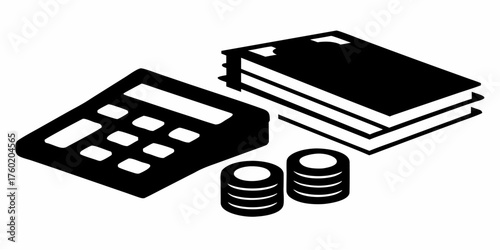 Analyze Finances with Calculator, Money, and Coins, a symbol of financial planning, budget management, and investment strategies for economic success