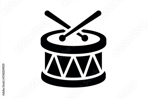 Drum with sticks icon