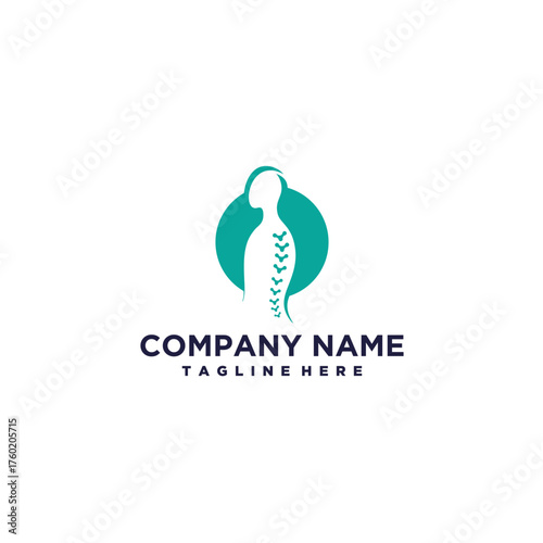 Abstract spine physiotherapy icon logo vector design illustration