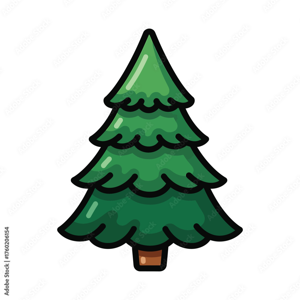 Fototapeta premium Simple christmas tree, minimalist design style