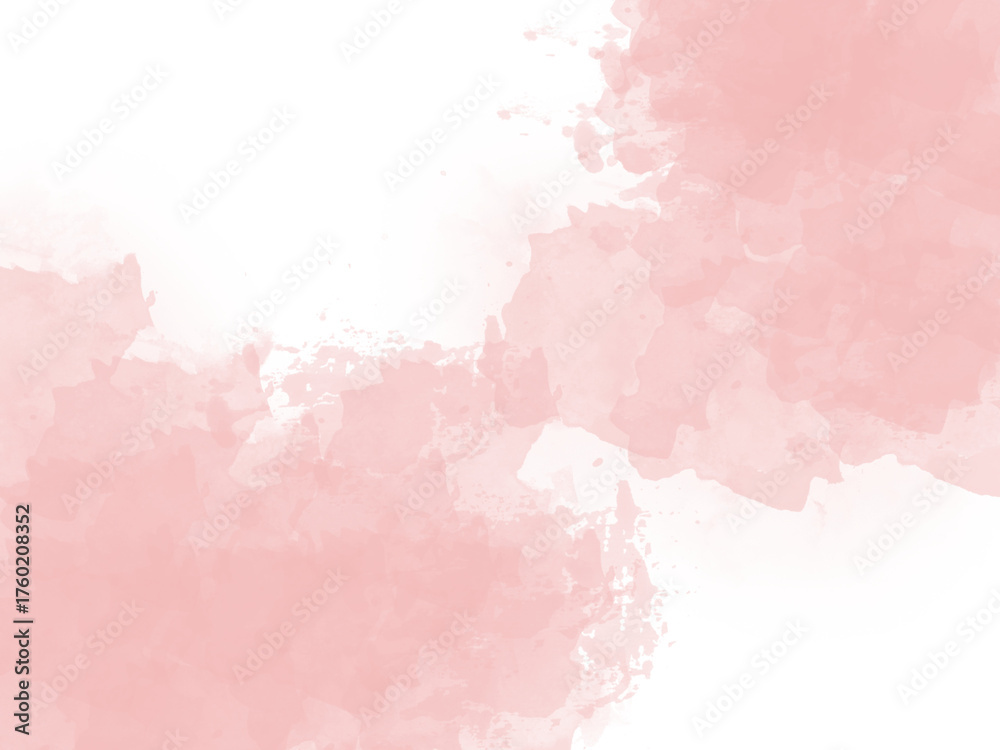 Fototapeta premium Abstract pink watercolor art background with pastel brush strokes and glitter gold accents, elegant artistic texture for wedding invitations, posters, and card design templates