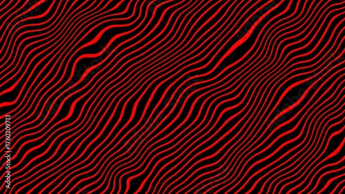 Dynamic red and black energy lines with wavy motion  seamless abstract loop. Futuristic, electric, and fluid animation perfect for motion graphics, video backgrounds, or digital design projects.