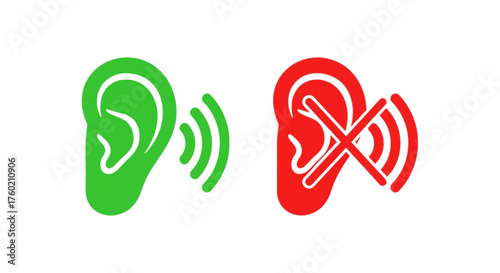 Hear the World or Silence It: An Auditory Choice with Hearing and Deafness Symbols, Perfect for Health, Technology, or Medical Content