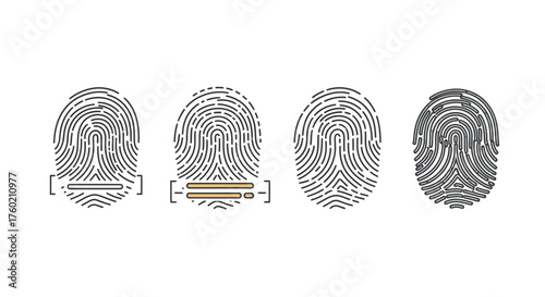 Secure Identity Design Featuring Fingerprint Scans for Verification, Emphasizing Unique Identification and Protection Against Fraudulent Activity in Modern Security Systems