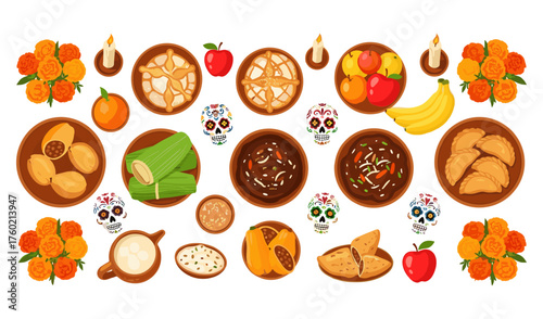 Day of the Dead Traditional Foods and Colorful Altars