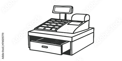 Cashier register machine point of sale terminal retail store business finance checkout counter equipment system tool