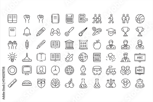 Vector Symbols for Lessons, Books, and Creativity Themes