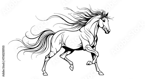 black horse vector illustration