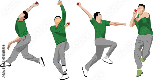 Cricket Bowler in Action – Different Bowling Poses of Player