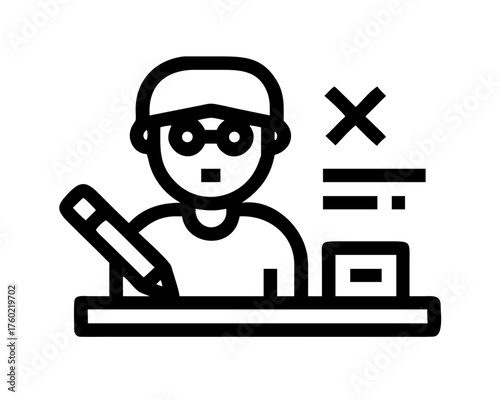 Illustration of a student failing a test