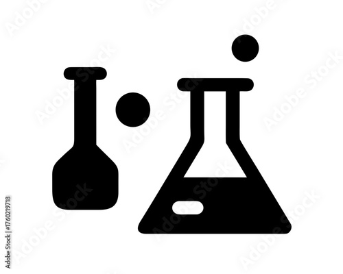 Illustration of laboratory glassware for chemistry