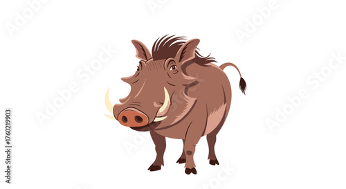 A pixel art illustration of a warthog with tusks and a mohawk looking forward.