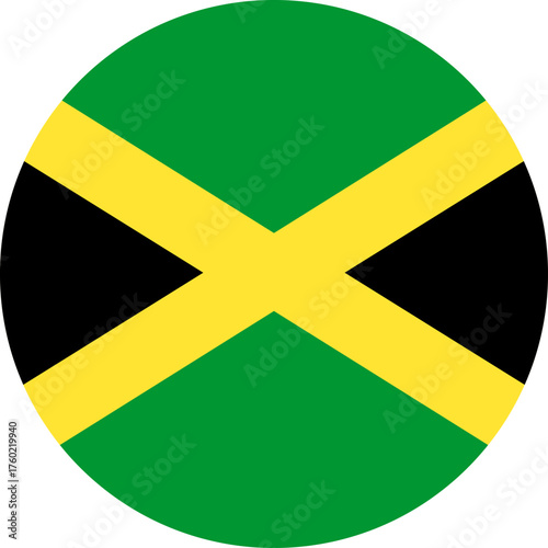 Jamaica flag illustrator national of round