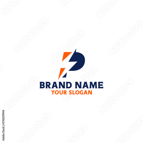 Letter P Electric Power Energy Logo