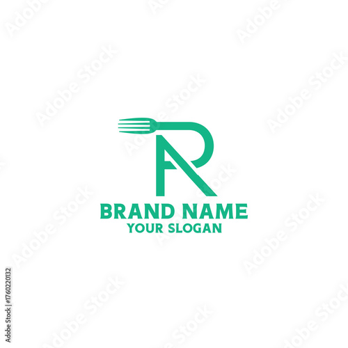 AR or RA Fork Logo Vector