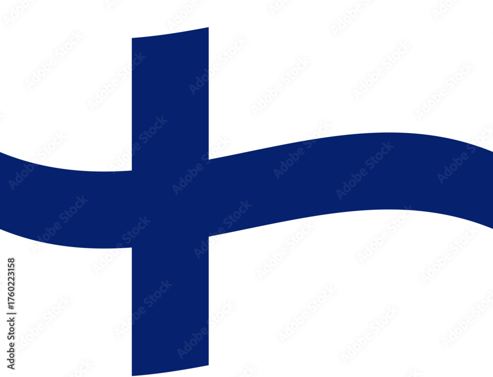 Obraz premium Finland waving flag illustrator of national icon