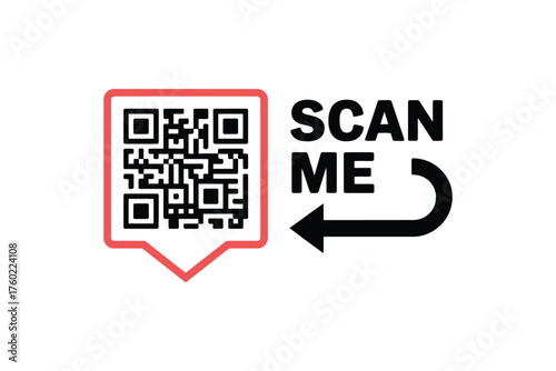QR code scan icon set with scan me frame and smartphone interface elements for mobile app integration, payment processing, user identification