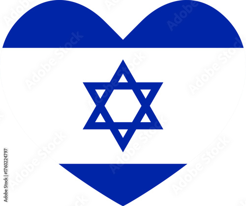 Israel heart shaped icon flag illustrator national