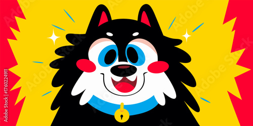 Joyful Cartoon Dog Mascot Vector Illustration with Playful Expression