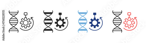 Genetic Algorithms Icon Set With Multiple Styles Vector Illustration