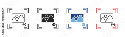 Image Recognition Icon Set With Multiple Styles Vector Illustration